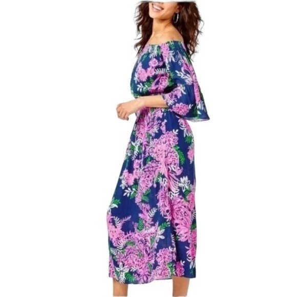 Lilly Pulitzer Ravyn Off Shoulder Midi Dress XS - Picture 3 of 8
